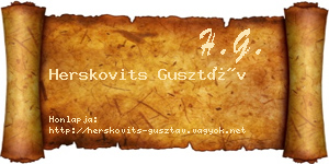 Herskovits Gusztáv névjegykártya