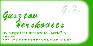 gusztav herskovits business card